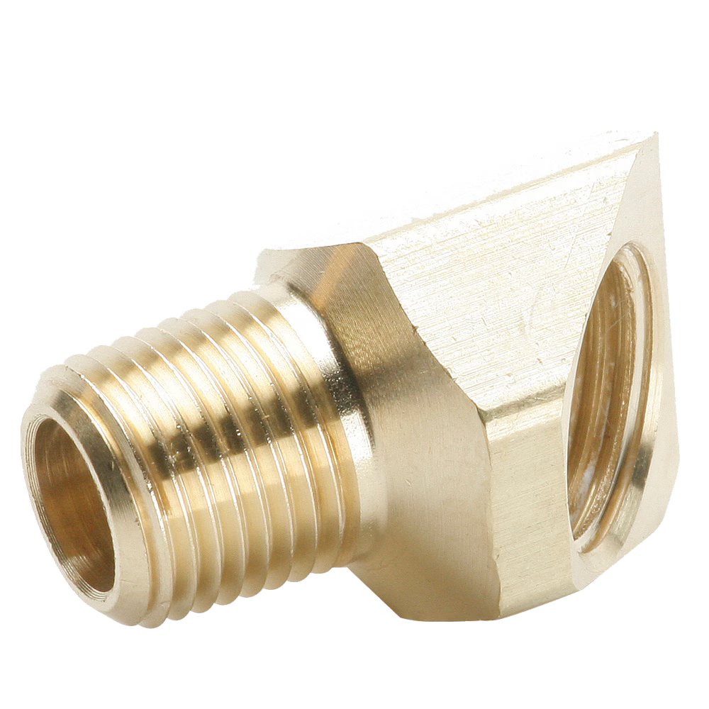 259IFHD-3-2 by Parker | Inverted Flare Fittings | 3/16" Inverted Flare x 1/8" Male Pipe Thread | 17/32" Hex | .88" Length | 45° Elbow | Brass | Pack of 10