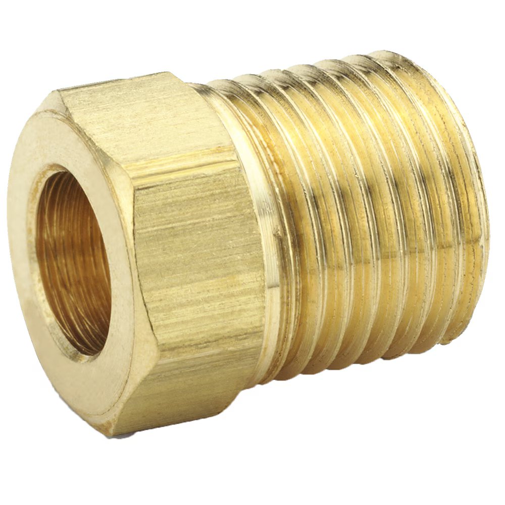 41IF-4 by Parker | Inverted Flare Fittings | 1/4" Inverted Flare | 7/16" Hex | .56" Length | Nut | Straight | Brass | Pack of 50