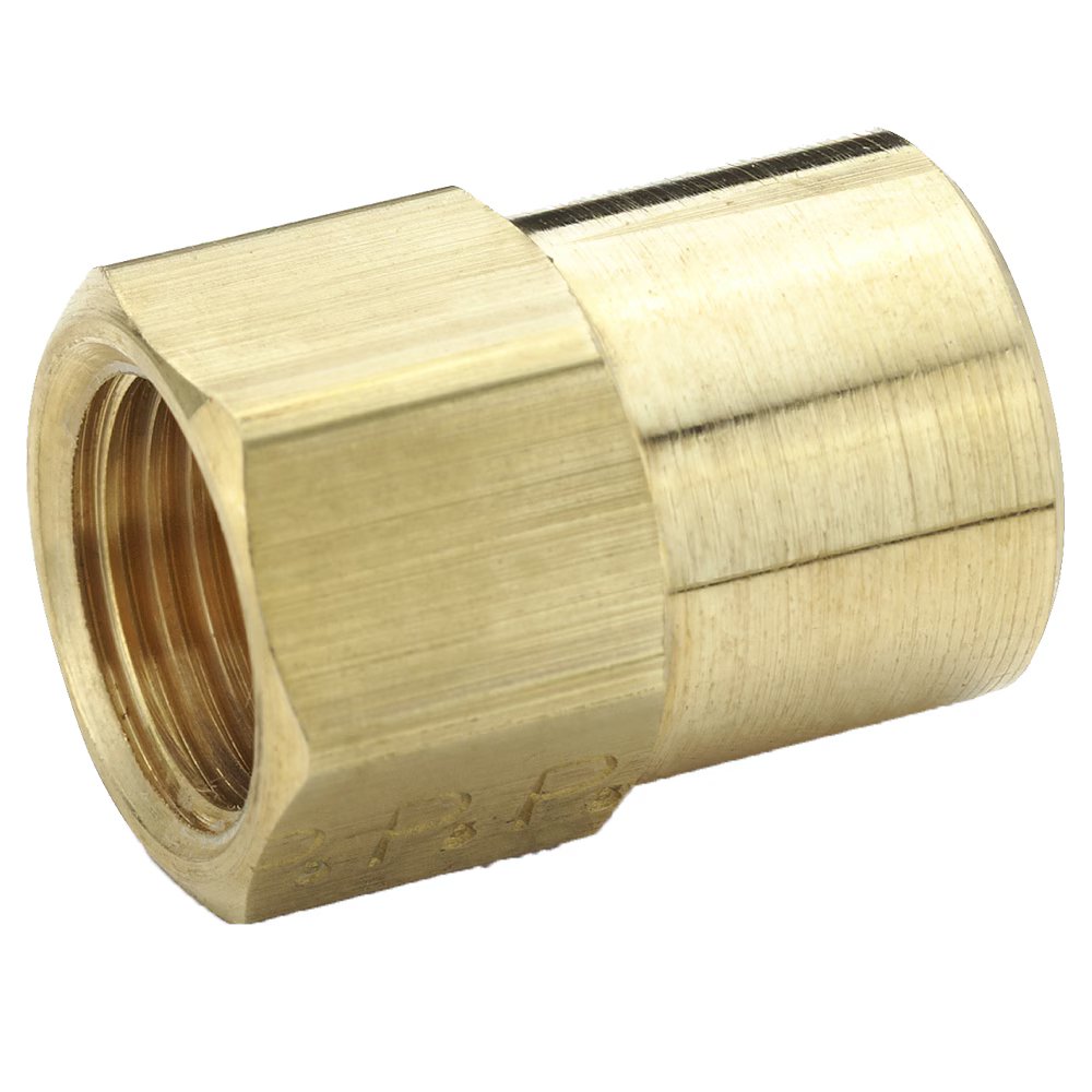 46IFHD-5-2 by Parker | Inverted Flare Fittings | Connector | 5/16" Inverted Flare x 1/8" Female Pipe Thread | 19/32" Hex | .79" Length | Straight | Brass | Pack of 25