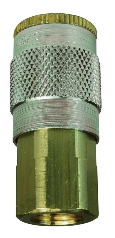 2JF2-B by Dixon Valve | Pneumatic Quick Disconnect Coupling | J-Series | 1/4" Female NPTF x 1/4" Automotive Interchange | Socket | Nitrile Seal | Brass