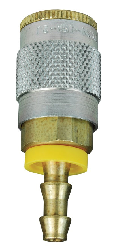 2JB3-B by Dixon Valve | Pneumatic Quick Disconnect Coupling | J-Series | Push-Loc Hose Barb | 3/8" Hose ID x 1/4" Automotive Interchange | Socket | Nitrile Seal | Brass