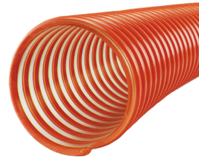 3030-0500-100 by Jason Industrial | 3030 PVC Mulch Resurfacing Hose | Orange/Clear | 30 PSI | 5" ID | 5.60" OD | 100ft