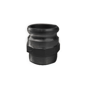 F150P by Jason Industrial | 1-1/2" SCH.80 Cam and Groove | Part F | Male Adapter x Male NPT Thread | Black | Polypropylene