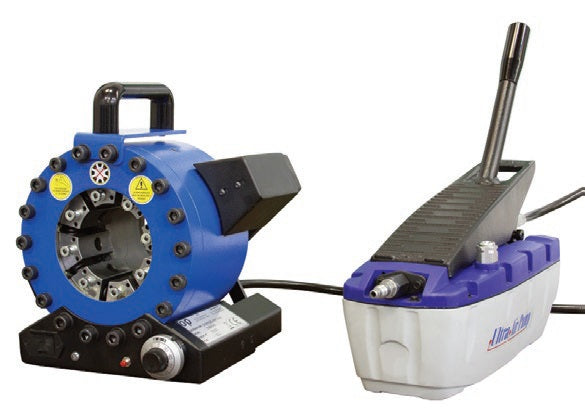 KC1-H64PI KuriCrimp™ by Kuriyama | KC1-H64PI Series | Service Crimper | Air Powered | 132 Ton Crimping Force | Includes: Die Segment Change Tool, Air Pump, & Carry Handle
