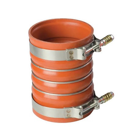 KIT4005D by FlexFab | Series 4000 | 4-ply Charge Air Connector Hose and Clamp Kit | 3.00" ID | 3.38" OD | Orange | 6" Overall Length