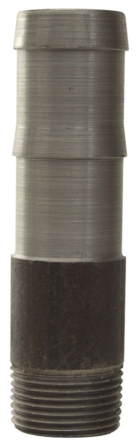 KRN432 by Dixon Valve | King Steel Round Nipple | For Two Clamps | 3/8" Male NPT x 1/2" Hose ID | Unplated Steel