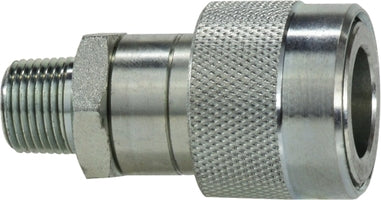 KZEB38SM by Midland | Hydraulic Quick Disconnect | Thread Lock Hydraulic Jack Coupler | 3/8" Body Size | 3/8" Male NPT | Steel