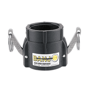 L200D by Banjo | Locking Cam Lever Coupling | Part D | 2" Female Coupler x 2" Female NPT | 200 PSI | Gasket: EPDM | Polypropylene