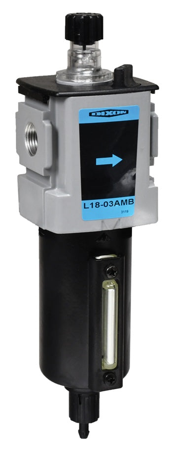 L18-02AMB Wilkerson EconOmist® by Dixon Valve | L18-Series | Compact Lubricator | 1/4" Size | 88 SCFM | 4 oz. Metal Bowl