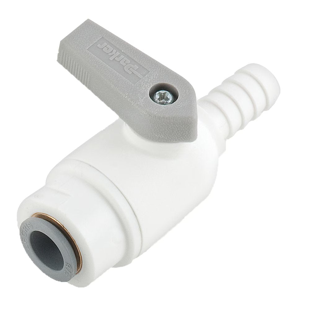 LFPP6VUCPB6 by Parker | LIQUIfit® Ball Valve | 3/8" Hose ID x 3/8" Tube OD | 2.63" Length | 1.42" Width | Straight | Polypropylene