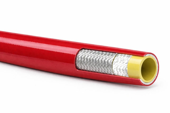 LLRD-MM08X300 Piranha® by Kuriyama | LLRD Series | Jetting Line Hose Assembly | 5000 PSI | 1/2" ID | 0.80" OD | 1/2" Male NPTF x 1/2" Male NPTF | Red | 300ft Length