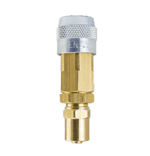 LNSD9 by ZSi-Foster | Quick Disconnect | LN Series | Automatic | 1/4" Socket | 3/8" ID x 13/16" OD | Reusable Hose End | Brass/Steel