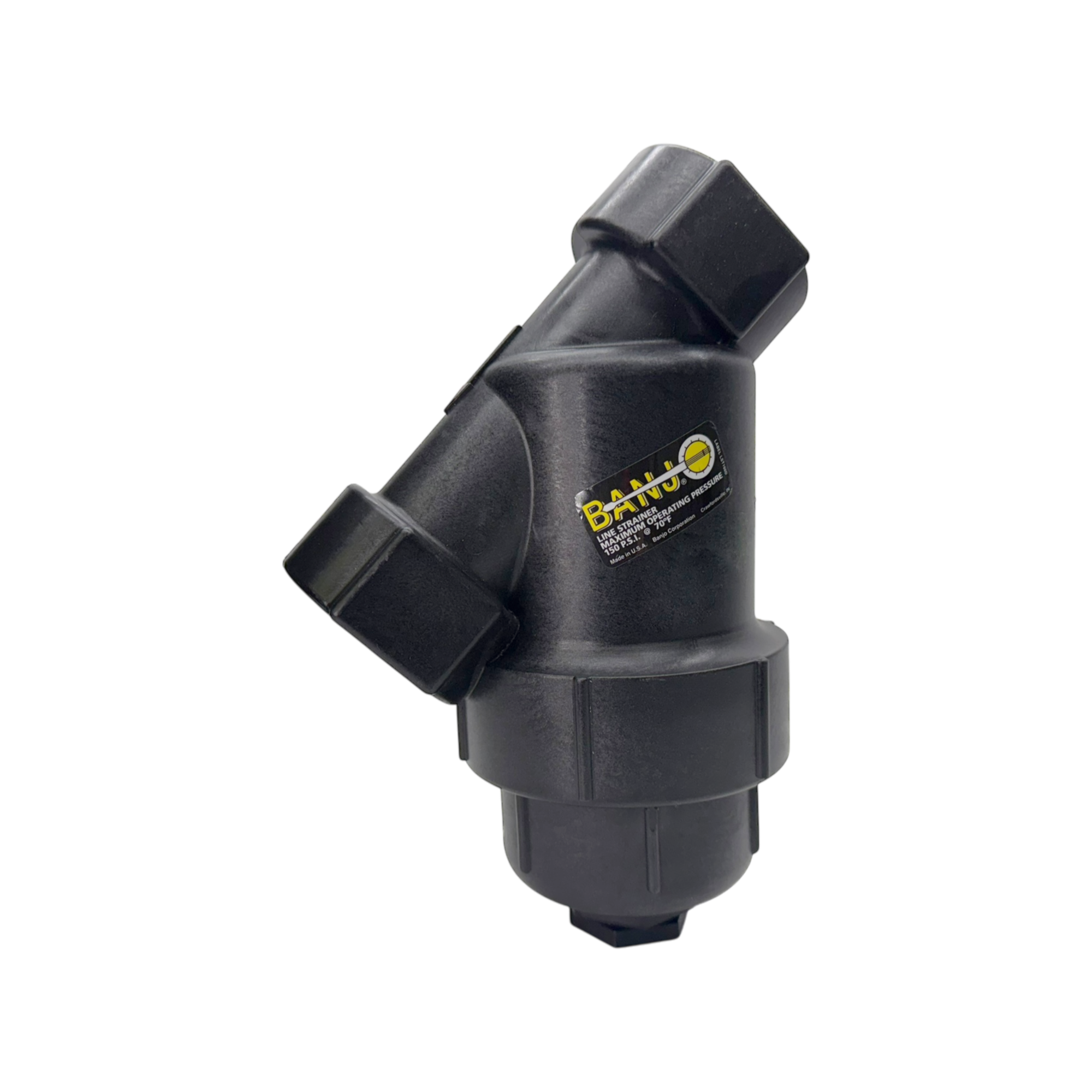 LS050-20 by Banjo | Line Y Strainer | 1/2" x 1/2" Female NPT with 20 Mesh Stainless Steel Screen | 225 PSI | Polypropylene