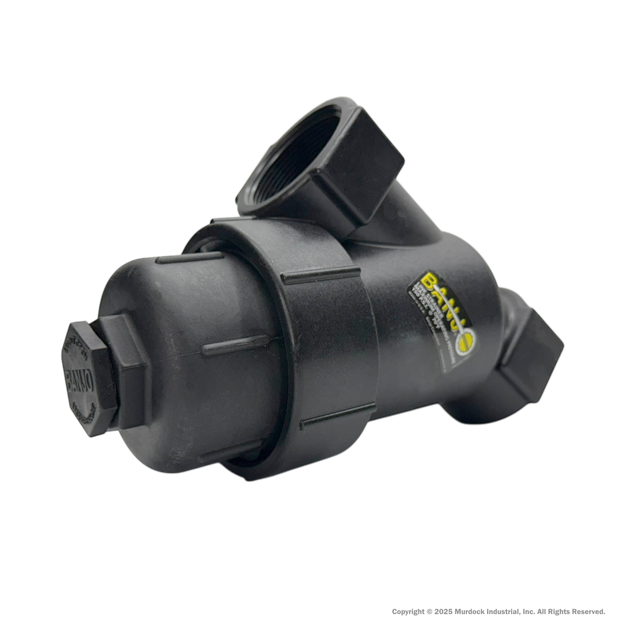 LS050-20 by Banjo | Line Y Strainer | 1/2" x 1/2" Female NPT with 20 Mesh Stainless Steel Screen | 225 PSI | Polypropylene