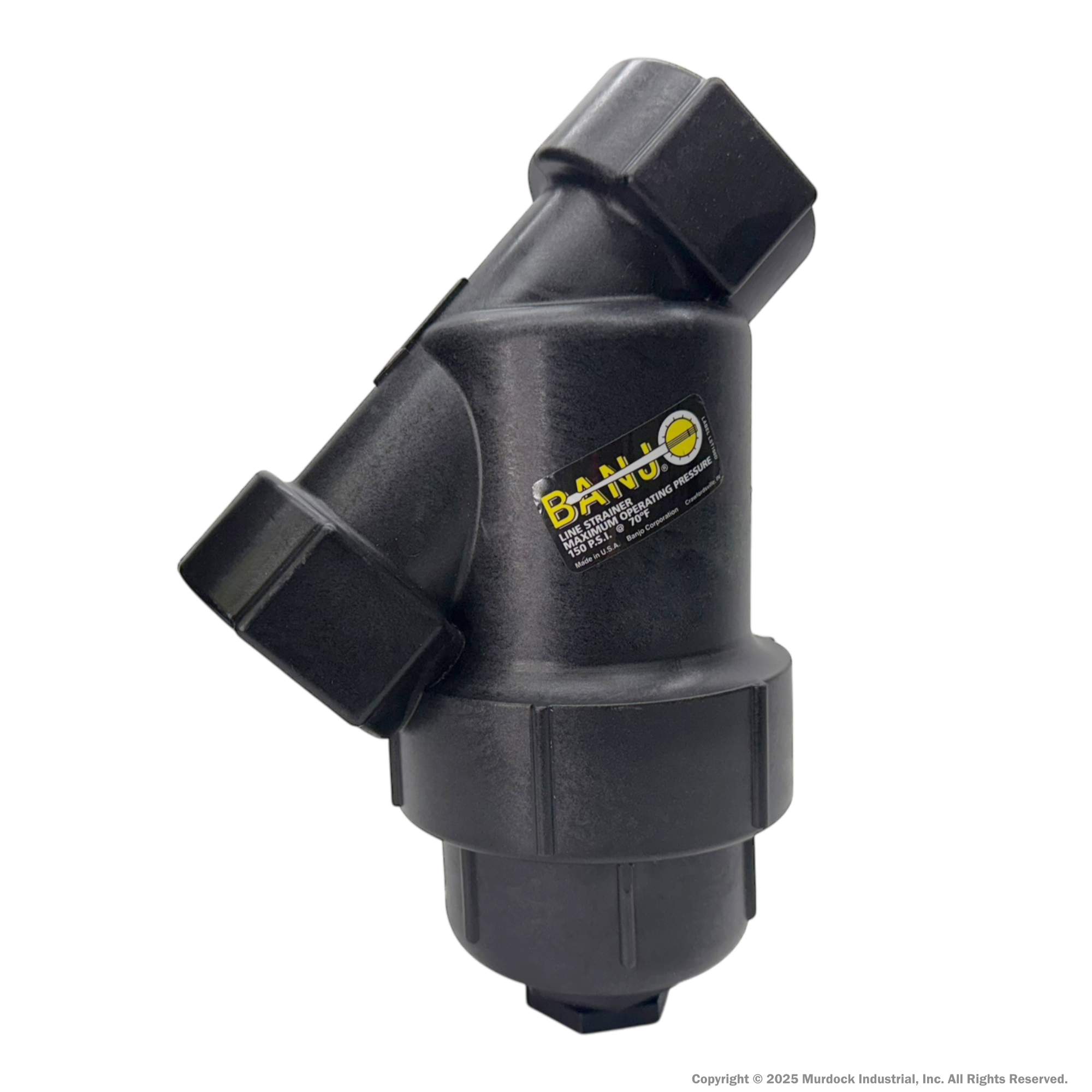 LS075-40 by Banjo | Line Y Strainer | 3/4" x 3/4" Female NPT with 40 Mesh Stainless Steel Screen | 225 PSI | Polypropylene