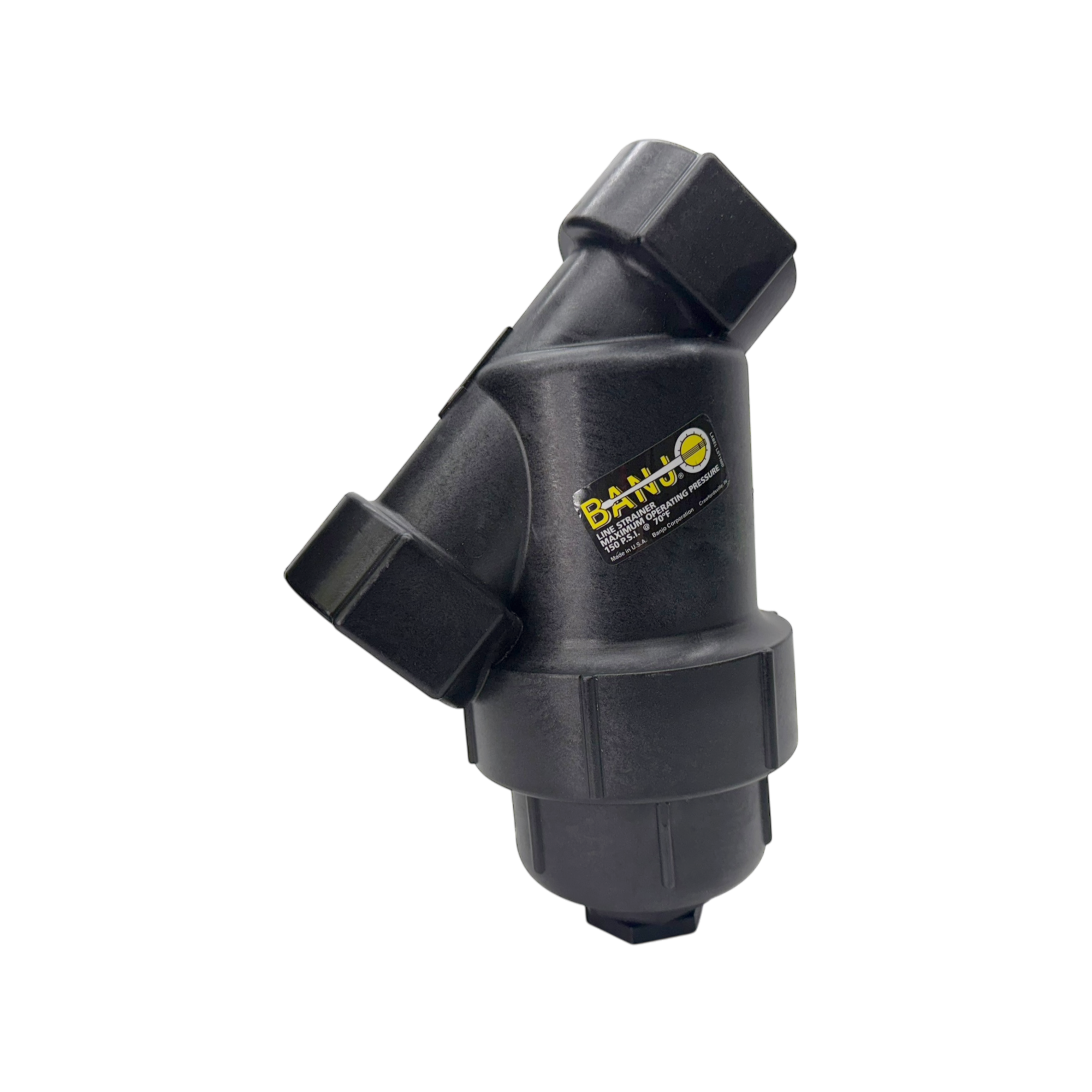 LS100-20 by Banjo | Line Y Strainer | 1" x 1" Female NPT with 20 Mesh Stainless Steel Screen | 200 PSI | Polypropylene