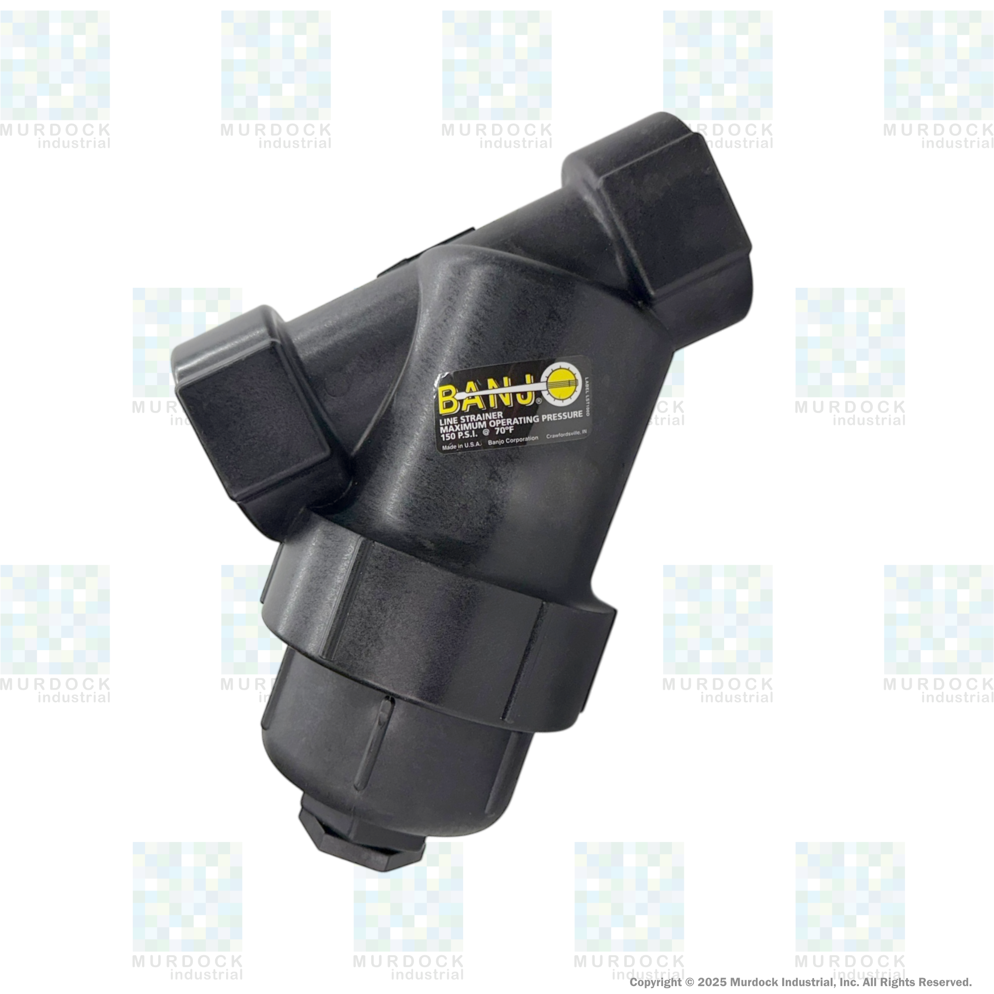LS100-40 by Banjo | Line Y Strainer | 1" x 1" Female NPT with 40 Mesh Stainless Steel Screen | 200 PSI | Polypropylene