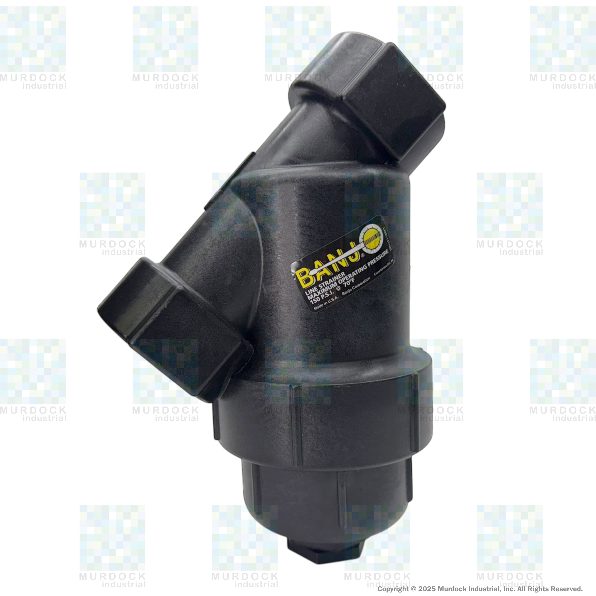 LS150-80 by Banjo | Line Y Strainer | 1-1/2" x 1-1/2" Female NPT with 80 Mesh Stainless Steel Screen | 150 PSI | Polypropylene