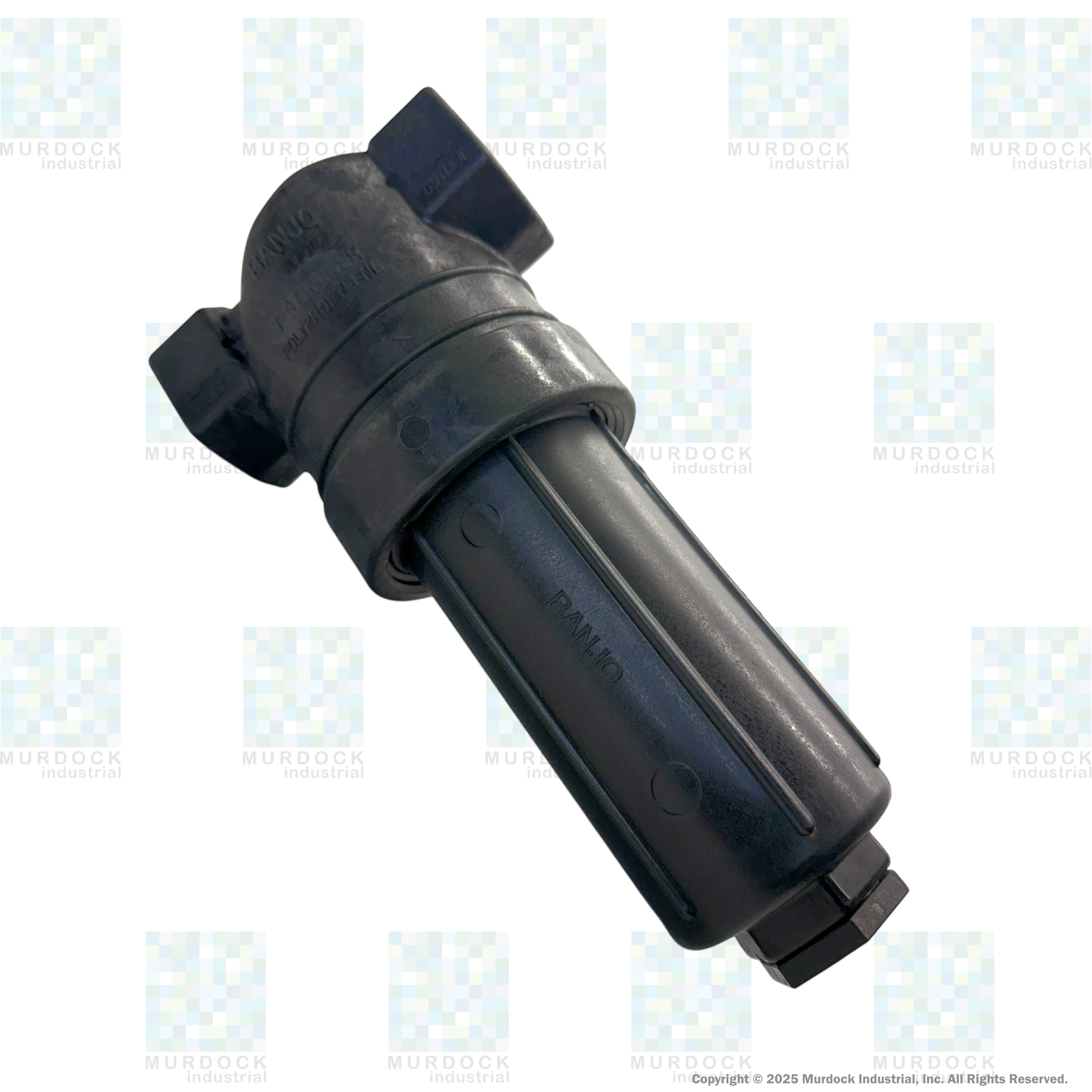 LST100-30 by Banjo | T Line Strainer | 1" x 1" Female NPT with 30 Mesh Stainless Steel Screen | 300 PSI | Polypropylene