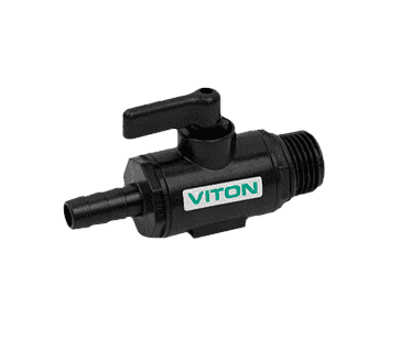 LVHB038050MTV by Banjo | Micro Valve | 3/8" Hose Barb x 1/2" Male NPT | Opening Thru Ball: 3/8" | 300 PSI | Polypropylene | Pack of 10