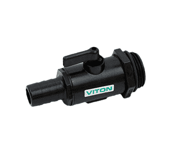 LVHB075100MTV by Banjo | Micro Valve | 3/4" Hose Barb x 1" Male NPT | Opening Thru Ball: 15/32" | 300 PSI | Polypropylene | Pack of 10