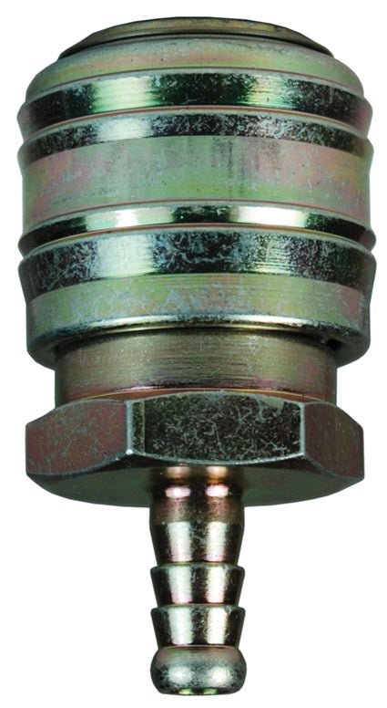 2MS2-PL by Dixon Valve | Pneumatic Quick Disconnect Coupling | M-Series | Hose Barb | 1/4" Hose ID x 1/4" Automatic ARO Interchange | Socket | Nitrile Seal | Steel/Brass