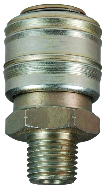3MM4-PL by Dixon Valve | Pneumatic Quick Disconnect Coupling | M-Series | 1/2" Male NPTF x 3/8" Automatic ARO Interchange | Plug | Steel/Brass