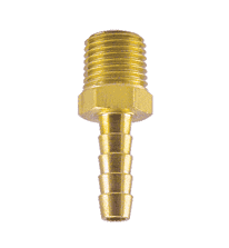 M9 by ZSi-Foster | Barbed Insert Hose Fitting | Male Hose Stem | 1/4" Male NPT x 3/8" ID | Brass