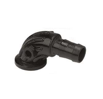 M100BRBSWPG90 by Banjo | Manifold Flange Connections for Sweeps with Gauge Port | 1" Full Port Flange x 1" Hose Shank Sweep with 1/4" Gauge Port | 300 PSI | Pack of 10