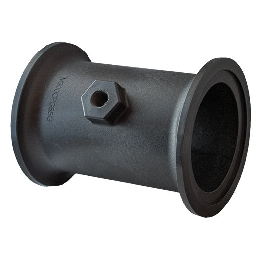 M300CPG55G by Banjo | Manifold Flange Connection | 3" Full Port Manifold Coupling | 5.5" Long | with 1/4" Port | Polypropylene