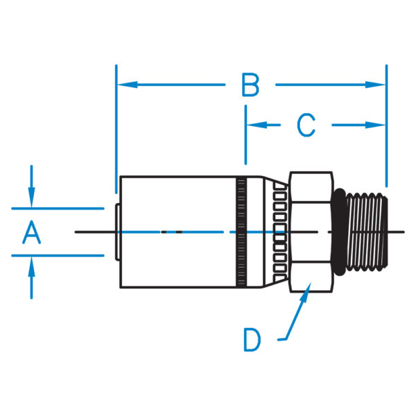 MB-12-16 by Kurt Hydraulics | Jump Size | Male O-Ring Boss | for 3/4" Hose ID