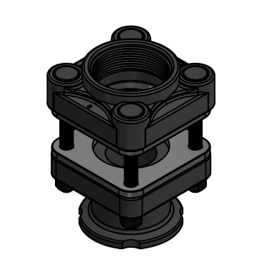 MBF235 by Banjo | IBC Tank Accessories | 2" Manifold Tank Flange 3-1/2" Bolts | Stainless Steel Bolts | Gasket: EPDM