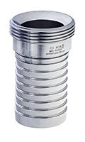 MBS-SS200 by Kuriyama | MBS-SS Series | Sanitary Crimp Hose Fitting | 2" Male Bevel Seat End x 2" Hose Shank | Straight | 316 Stainless Steel