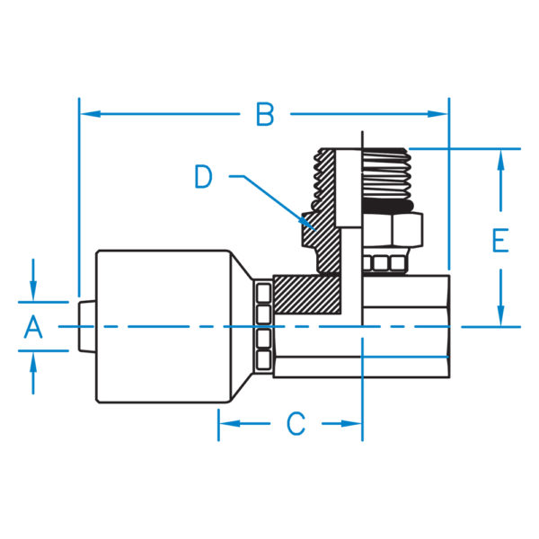 MBX90-10-10 by Kurt Hydraulics | Male O-Ring Boss | Swivel | 90° Elbow | for 5/8" Hose ID