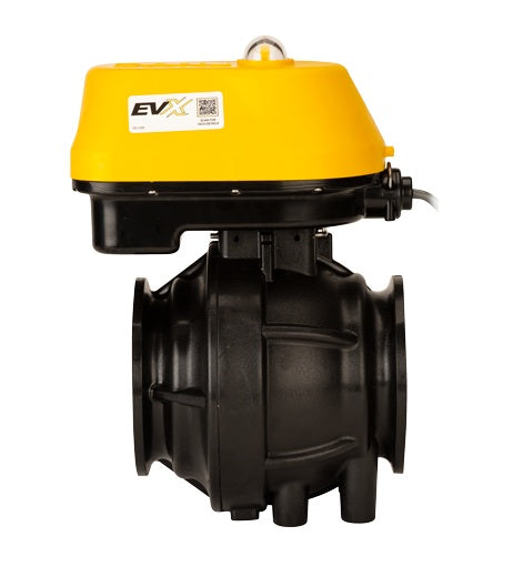 MEVXR300 by Banjo | Manifold Flange Connection | MEVX Regulating Electric Valve | Full Port | 3" Pipe Size | 3" Opening Thru Ball  | FKM Seals | Polypropylene