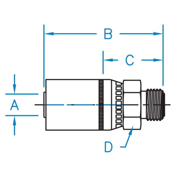MF-04-06 by Kurt Hydraulics | Jump Size | Male O-Ring Face Seal | for 1/4" Hose ID