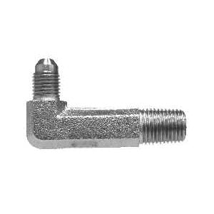 2501LLL108 by Midland | Hydraulic Adapter | 5/8" Male JIC 37° Flare x 1/2" Male NPTF | 90° Elbow | XX-Long | Steel