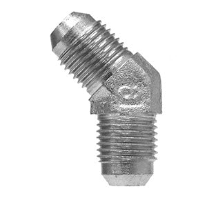 25046 by Midland | Hydraulic Adapter Union | 45° Elbow | 3/8" Male JIC 37° x 3/8" Male JIC 37° | Steel