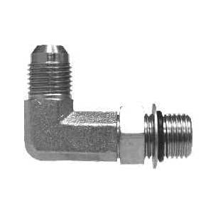 6801LNWO6 by Midland | Hydraulic Adapter | 90° Elbow | Long | 3/8" Male 37° JIC x 3/8" Male O-Ring Boss | Steel