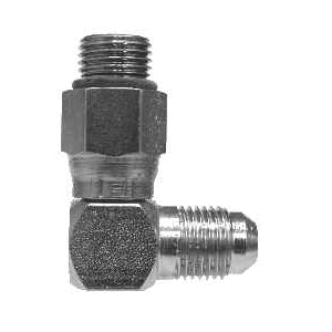6801NWS88 by Midland | Hydraulic Adapter | 90° Elbow | 1/2" Male 37° JIC x 1/2" Male O-Ring Swivel | Steel