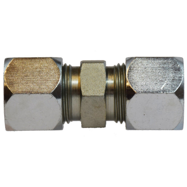 C240344 by Midland | Hydraulic Flareless Bite Type Union Fitting | 1/4" Male Tube x 1/4" Male Tube | Steel
