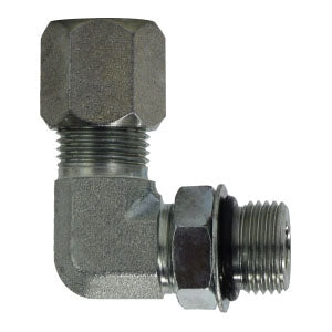 C250144 by Midland | Hydraulic Flareless Bite Type to Male Pipe Adapter | 90° Elbow | 1/4" Male Tube x 1/4" Male Pipe | Steel
