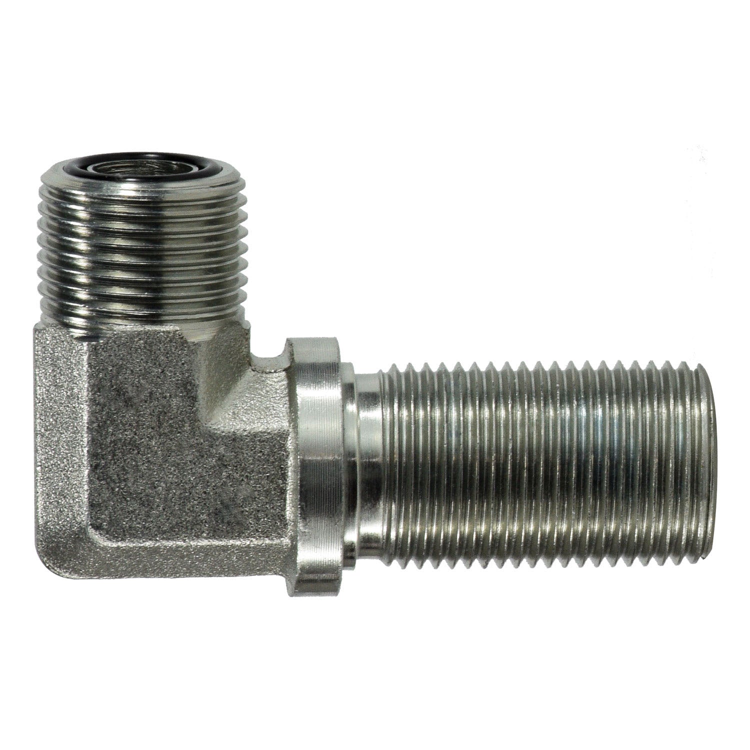 FS27012424 by Midland | Hydraulic Adapter | Bulkhead Union | 90° Elbow | 1-1/2" Male O-Ring Face Seal x 1-1/2" Male O-Ring Face Seal | Steel