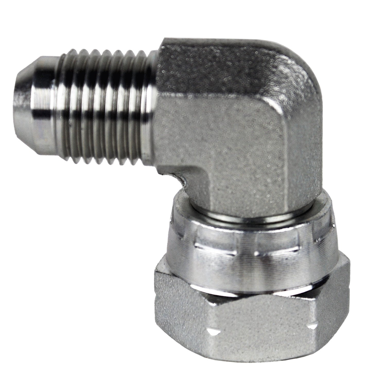 7204-16-16 by Midland | Hydraulic Adapter | 90° Elbow | 1" Male JIC x 1" Female BSPP Swivel | Steel