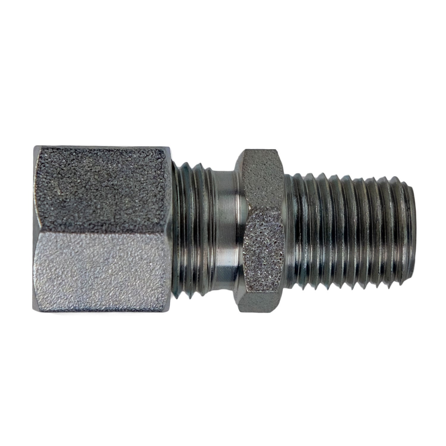 D2404-L10-06 by Midland | Hydraulic Metric Compression Fitting | DIN to Male Pipe Adapter | Light | L10 Tube OD x 3/8" Male NPTF | Steel