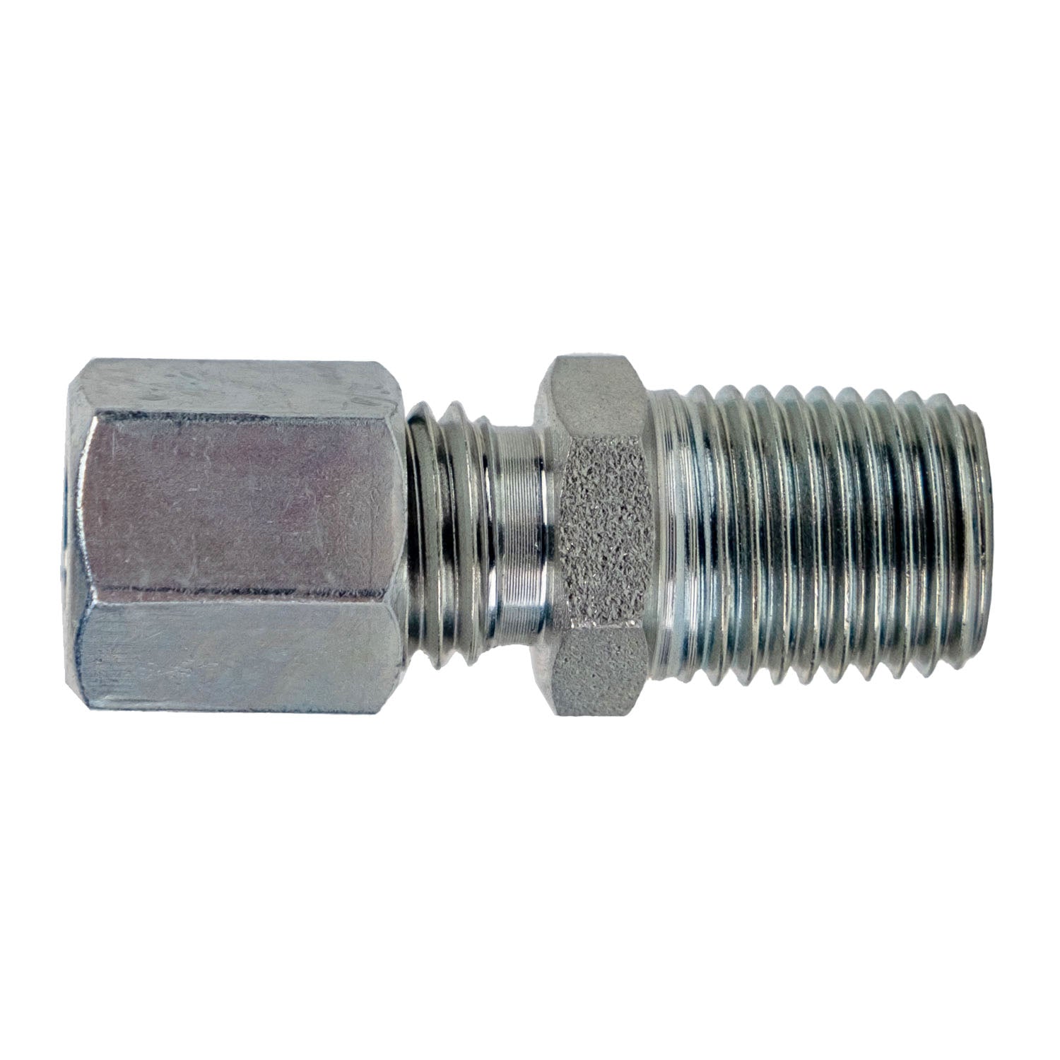 D7404-L10-04 by Midland | Hydraulic Metric Compression Fitting | DIN to Male BSPT Adapter | Light | L10 Tube OD x 1/4" Male BSPT | Steel