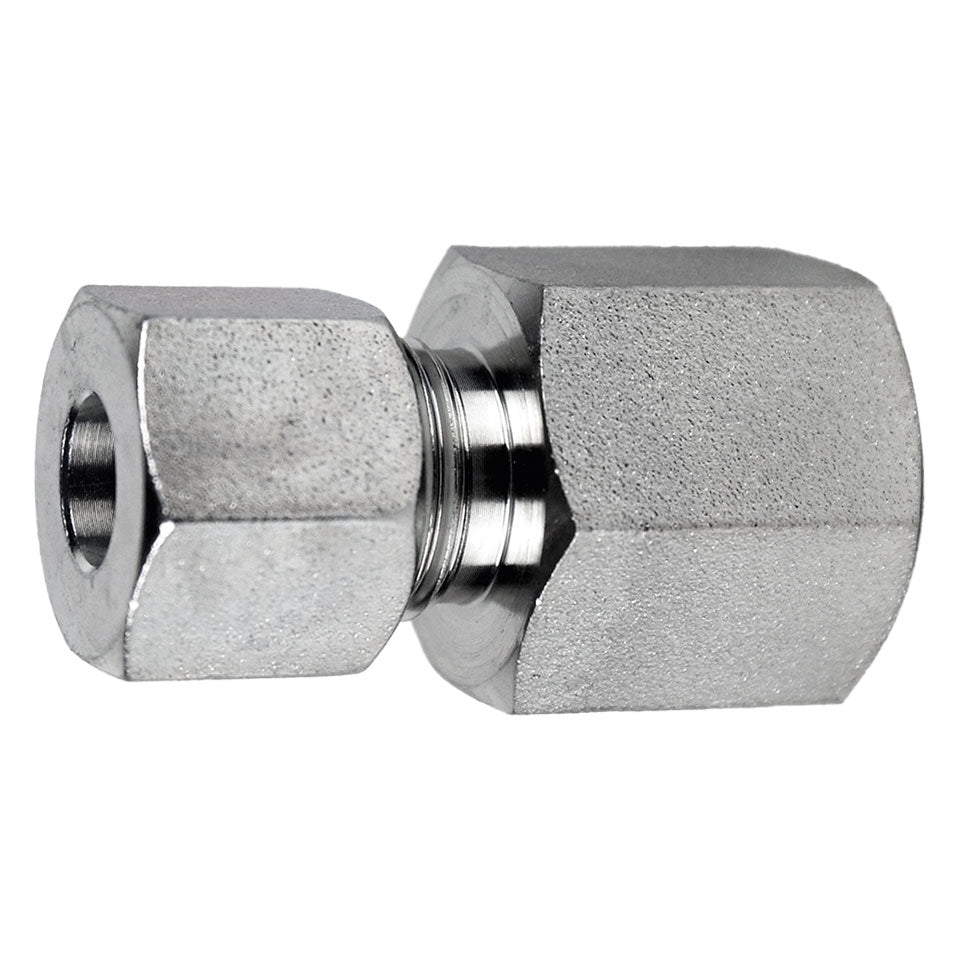 D7405-L10-06 by Midland | Hydraulic Metric Compression Fitting | DIN to Female BSPP Adapter | Light | L10 Tube OD x 3/8" Female BSPP | Steel