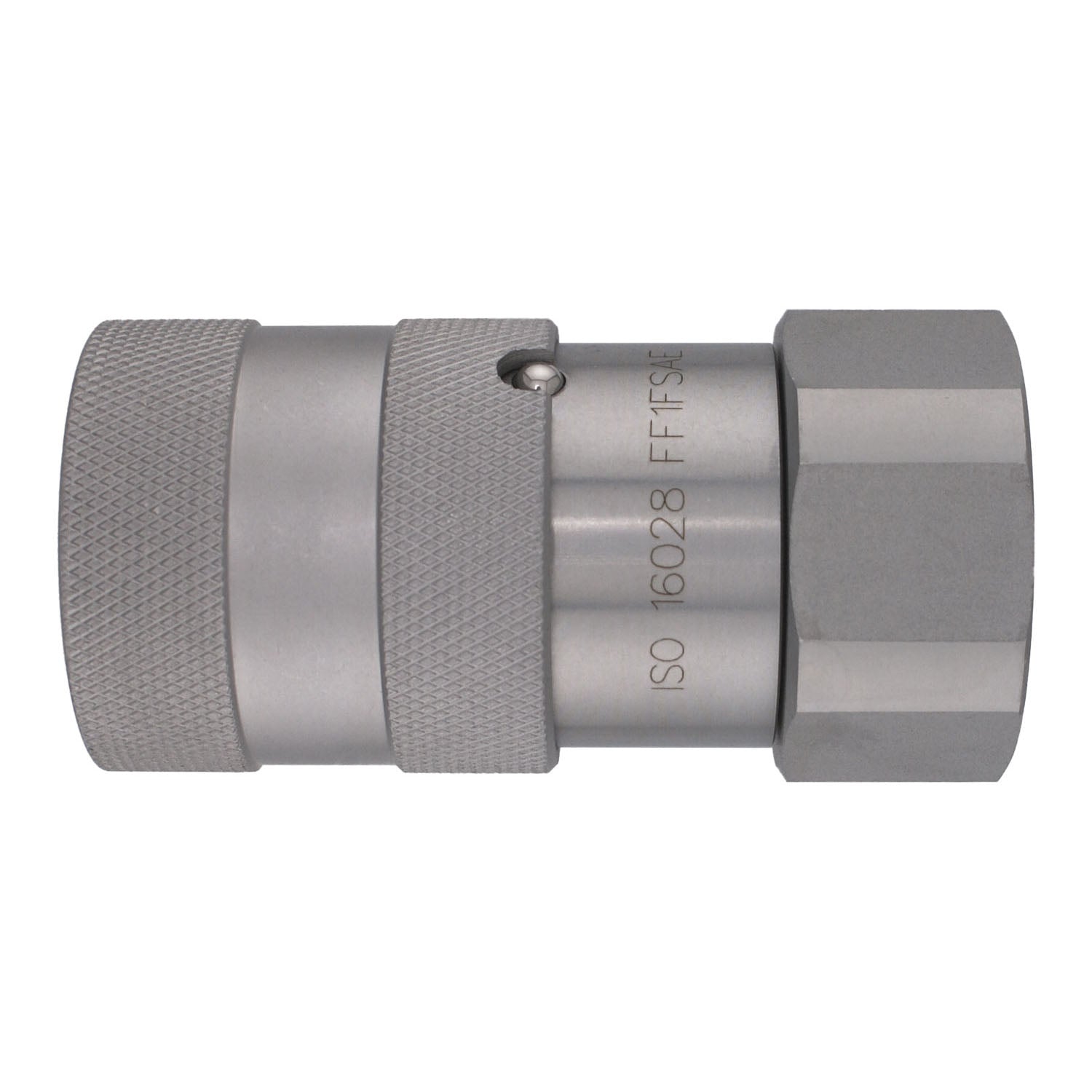 FF12FSAE by Midland | Hydraulic Quick Disconnect | FF Series | Flush Face ISO 16028 Socket | 1/2" Body Size x 1/2" Female SAE O-Ring Boss | Steel