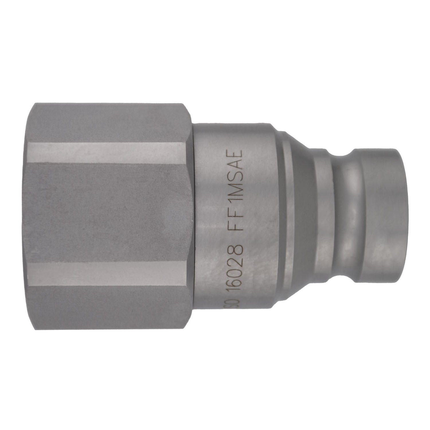 FF3812MSAE by Midland | Hydraulic Quick Disconnect | FF Series | Flush Face ISO 16028 Plug | 3/8" Body Size x 1/2" Female SAE O-Ring Boss | Steel