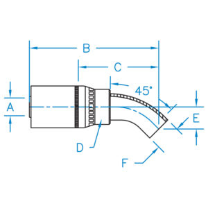 MMSP45-04-08 by Kurt Hydraulics | Metric Standpipes | 45 Degree Tube | for 1/4" Hose ID